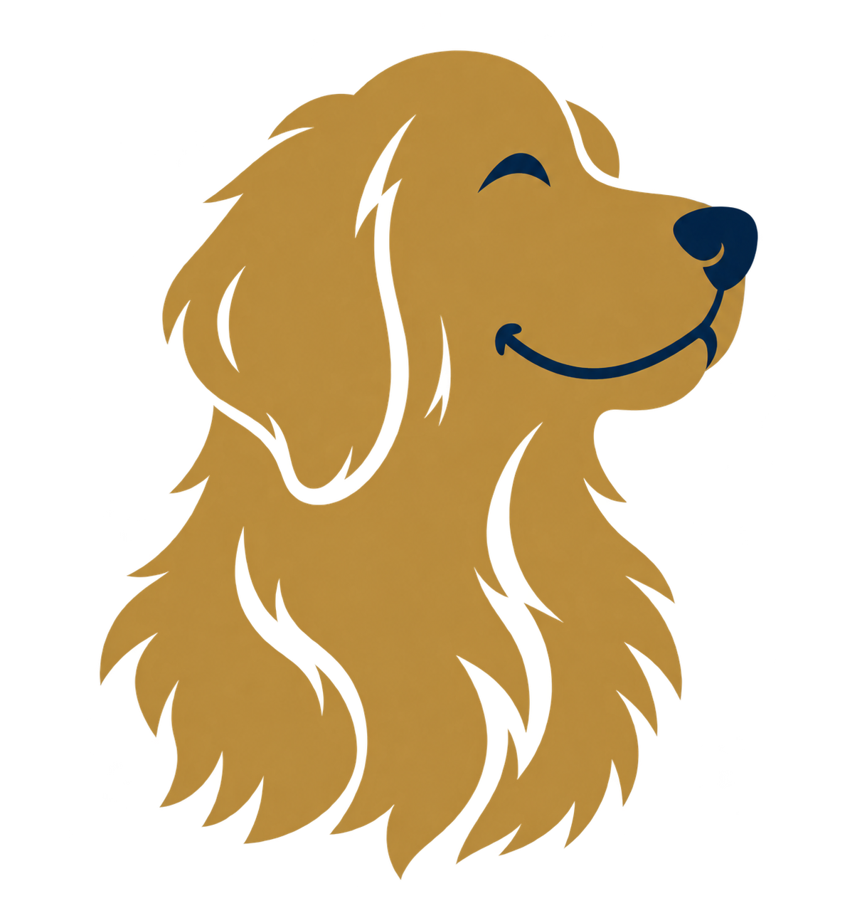 The smiling golden retriever mascot of Good Boy Gaming